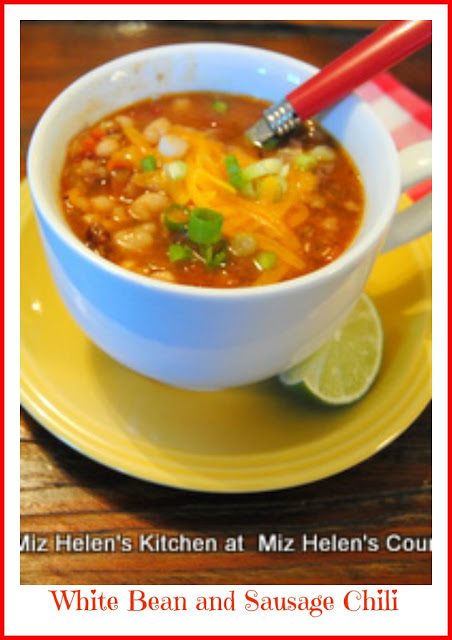White Bean and Sausage Chili at Miz Helen's Country Cottage